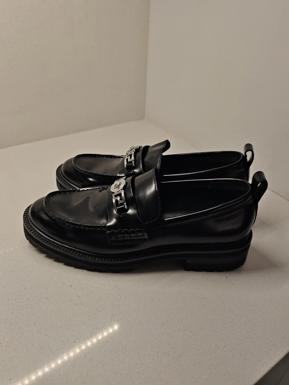 Black Men's Leather Bit Loafers